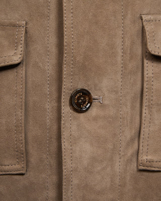 Gimos Hooded Suede Safari Jacket Taupe 13 5135