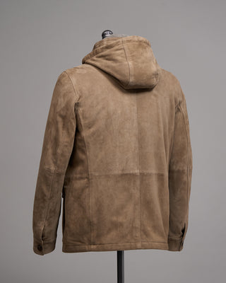 Gimos Hooded Suede Safari Jacket Taupe 16 5140
