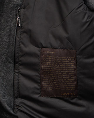 Gimos Pebbled Lamb Nappa Leather Hooded Jacket Black 12 5122