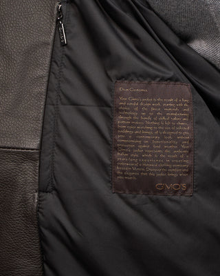 Gimos Pebbled Lamb Nappa Leather Bomber Jacket Brown 11 5148