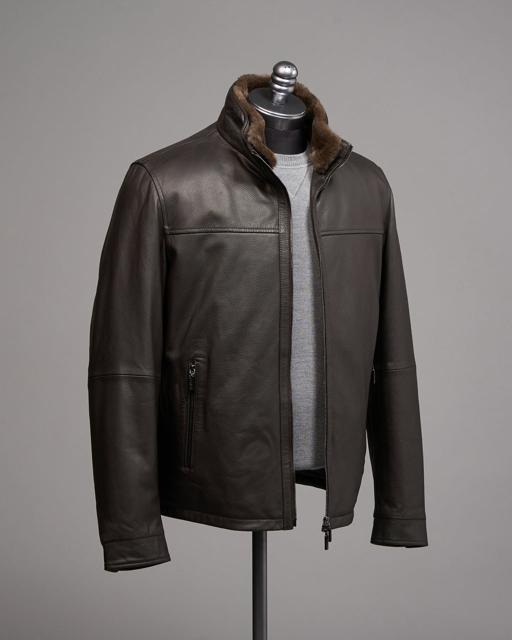 Gimo's Pebbled Lamb Nappa Leather Bomber Jacket - blazerformen.com ...