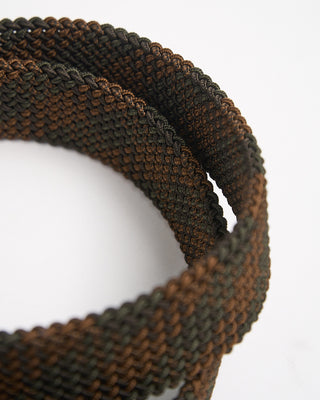 Andersons Braided Stretch Tonal Check Belt Olive  Brown 897