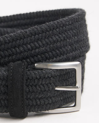 Andersons Braided Wool Solid Charcoal Stretch Belt Charcoal 904