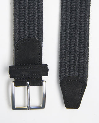 Andersons Braided Wool Solid Charcoal Stretch Belt Charcoal 906