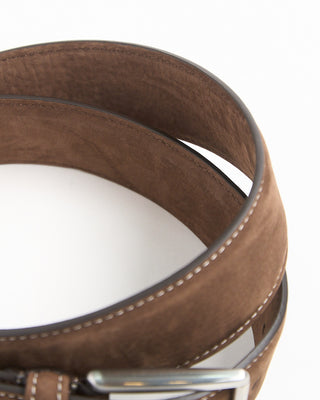 Andersons Contrast Stitch Ultra Soft Suede Nubuck Belt Brown 877