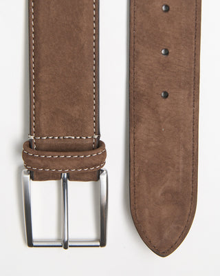 Andersons Contrast Stitch Ultra Soft Suede Nubuck Belt Brown 878