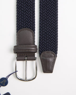 Andersons Signature Braided Stretch Navy Cotton Belt Navy 1