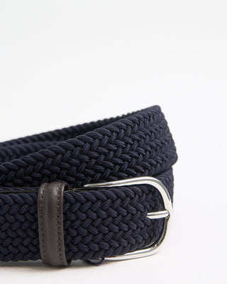 Andersons Signature Braided Stretch Navy Cotton Belt Navy 1 3
