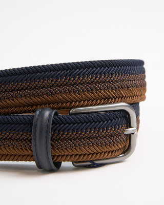 Andersons Stretch Degrade Braided Casual Belt Navy  Brown 1 2