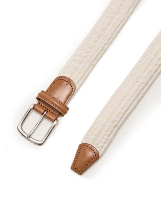 Andersons Solid Stretch Braided Belt Ivory 5619