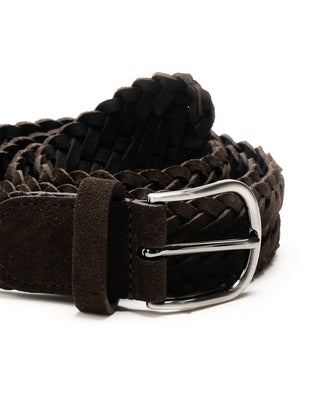 Andersons Suede Leather Braided Belt Brown 5 5612