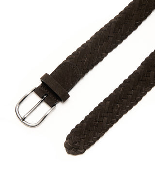 Andersons Suede Leather Braided Belt Brown 7 5614
