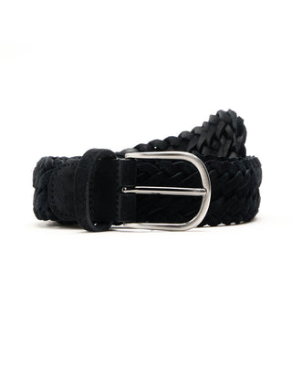 Andersons Suede Leather Braided Belt Black 1 5615