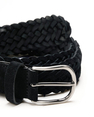 Andersons Suede Leather Braided Belt Black 3 5616