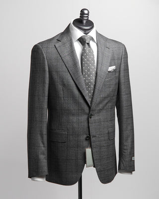 Canali Prince Of Wales Super 130s Grey Suit Grey  6