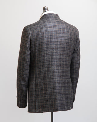 Canali Checked Wool Linen Silk Sport Jacket Multi 