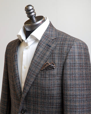 Canali Checked Wool Linen Silk Sport Jacket Multi  2