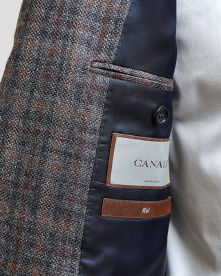 Canali Checked Wool Linen Silk Sport Jacket Multi  5