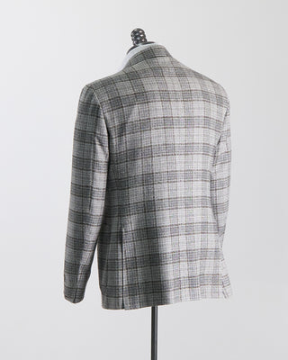Canali Winter White Check Soft Construced Kei Jacket Grey 2562