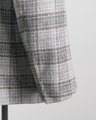 Canali Winter White Check Soft Construced Kei Jacket Grey 2566