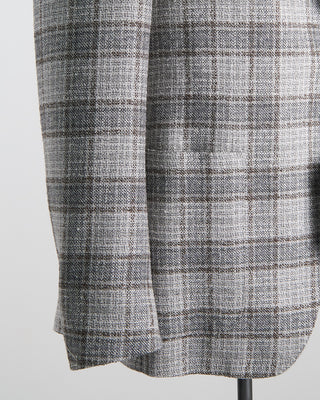 Canali Winter White Check Soft Construced Kei Jacket Grey 2567
