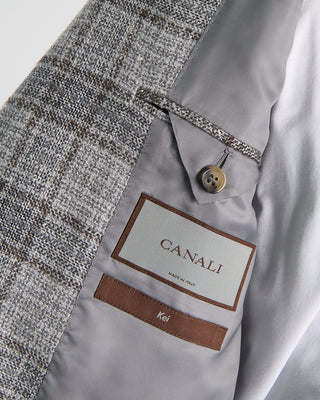 Canali Winter White Check Soft Construced Kei Jacket Grey 2569