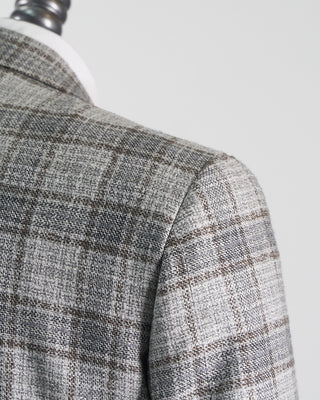 Canali Winter White Check Soft Construced Kei Jacket Grey 2570