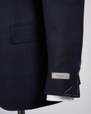 Canali Tonal Navy Glencheck Wool Suit Navy 6 2207