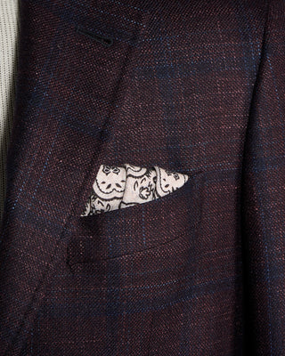 Canali Navy Check Wool Silk  Cashmere Soft Kei Jacket Eggplant 4 6506