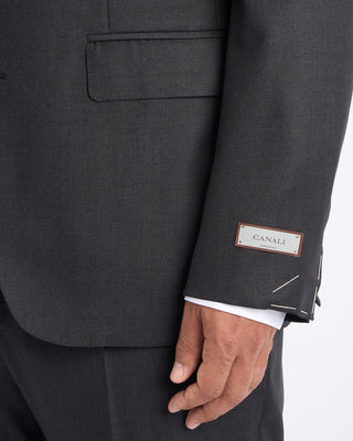 Canali Super 130s Birdseye All Season Wool Suit Grey 15 11287