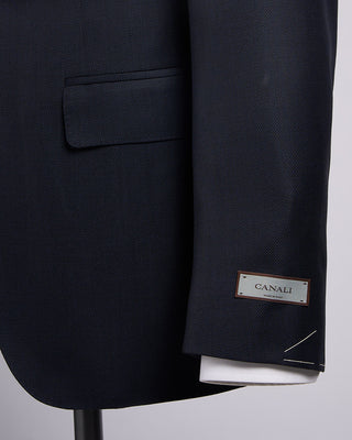 Canali Super 130s Birdseye All Season Wool Suit Navy 16 2198