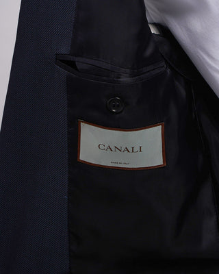 Canali Super 130s Birdseye All Season Wool Suit Navy 2205