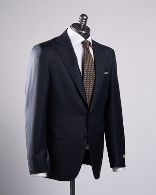 Canali Super 130s Birdseye All Season Wool Suit Navy 2 2201