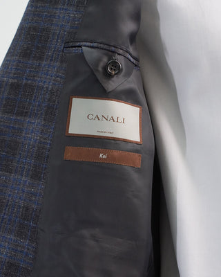 Canali Wool Silk  Linen Summertime Check Sport Jacket Blue  Black 1 5