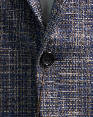 Canali Silk  Wool Elegant Melange Sport Jacket Navy  Brown 1 6