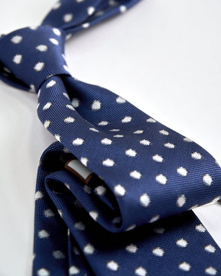 Canali Soft Dots Jacquard Silk Necktie Blue 1 1