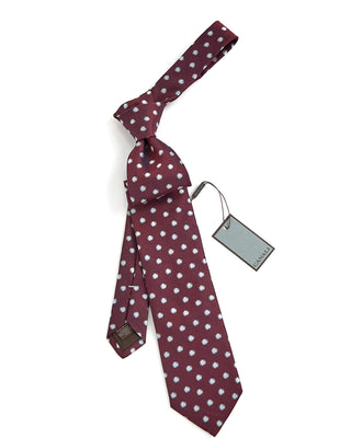 Canali Soft Dots Jacquard Silk Necktie Red 1