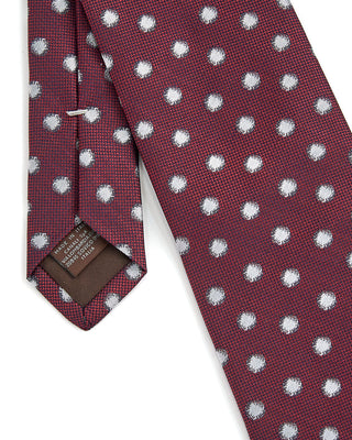 Canali Soft Dots Jacquard Silk Necktie Red 1 1
