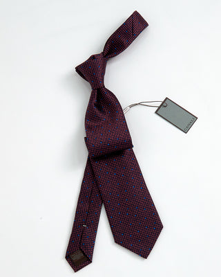 Canali Dots Jacquard Silk Necktie Red 1