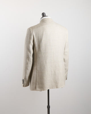 Canali Shadowcheck Linen  Wool Kei Soft Sport Jacket Natural 131