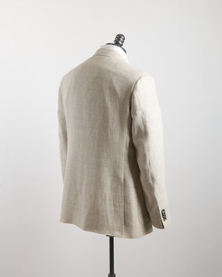 Canali Shadowcheck Linen  Wool Kei Soft Sport Jacket Natural 132