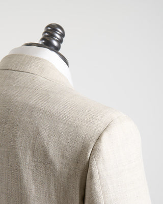 Canali Shadowcheck Linen  Wool Kei Soft Sport Jacket Natural 136