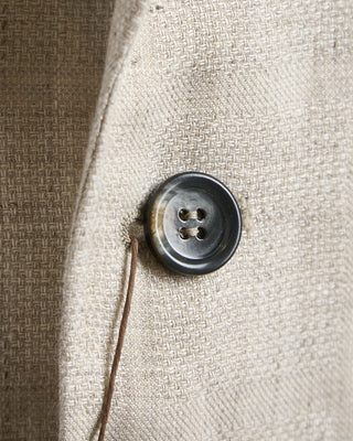 Canali Shadowcheck Linen  Wool Kei Soft Sport Jacket Natural 137