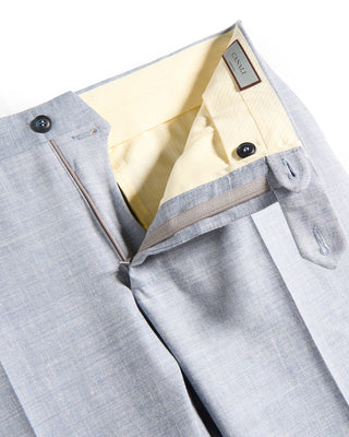Canali Linen  Wool Elegant Summer Travel Suit Light Blue 16 9467