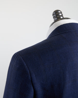 Canali Shadowcheck Linen  Wool Kei Soft Blazer Navy 161