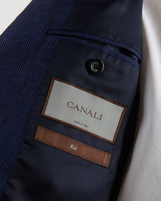 Canali Shadowcheck Linen  Wool Kei Soft Blazer Navy 164