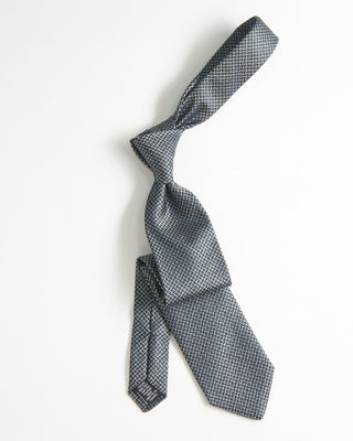 Dion Silk Jacquard Crosshatch Tie Silver 2278