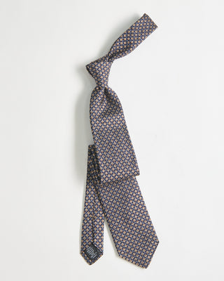 Dion Silk Jacquard Ring Dots Tie Eggplant 2210