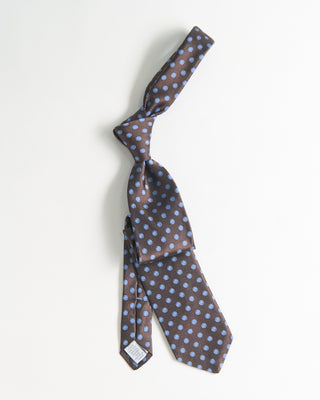 Dion Silk Jacquard Faille Dots Tie Brown 2257