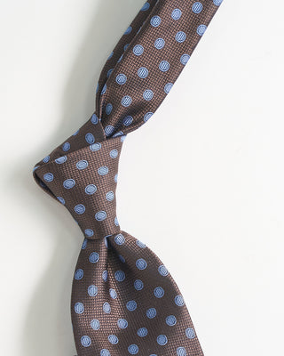 Dion Silk Jacquard Faille Dots Tie Brown 2258